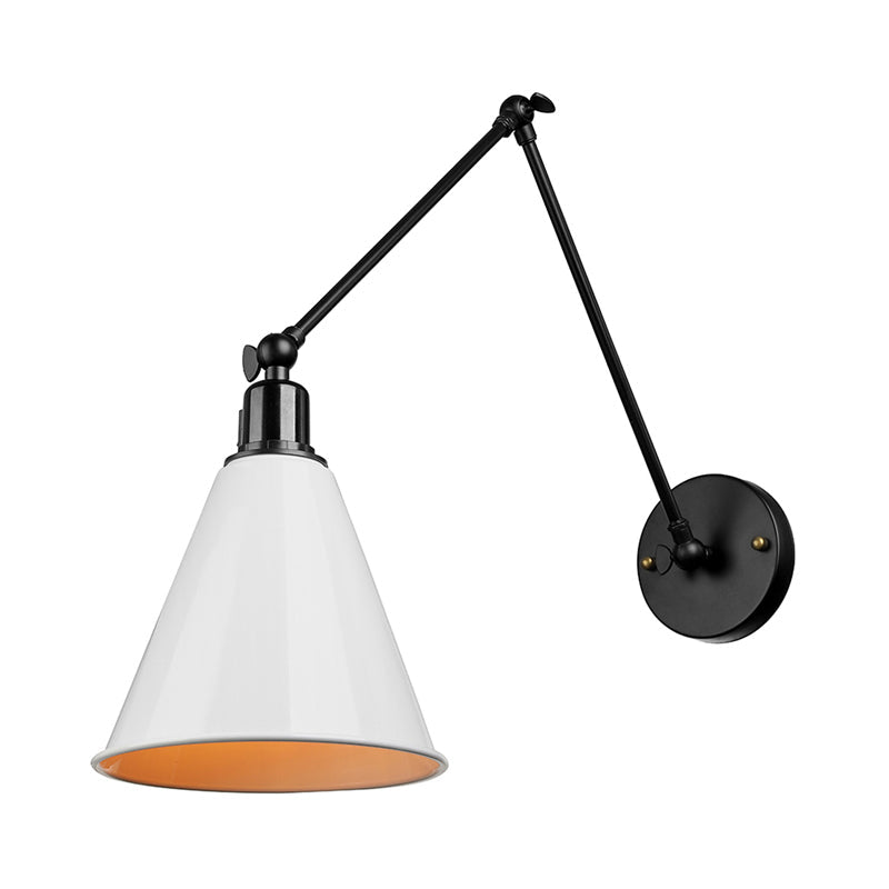 Frendorf | Cone Eettafel Wandlamp Antiek Stijlvol Smeedijzer 1 Hoofd Zwart/Wit Wandmontage Licht