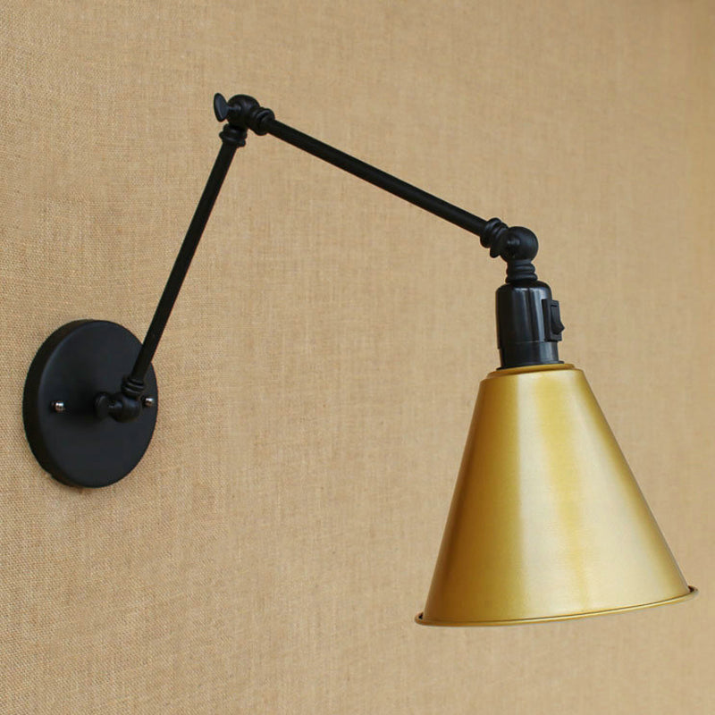 Frendorf | Cone Eettafel Wandlamp Antiek Stijlvol Smeedijzer 1 Hoofd Zwart/Wit Wandmontage Licht