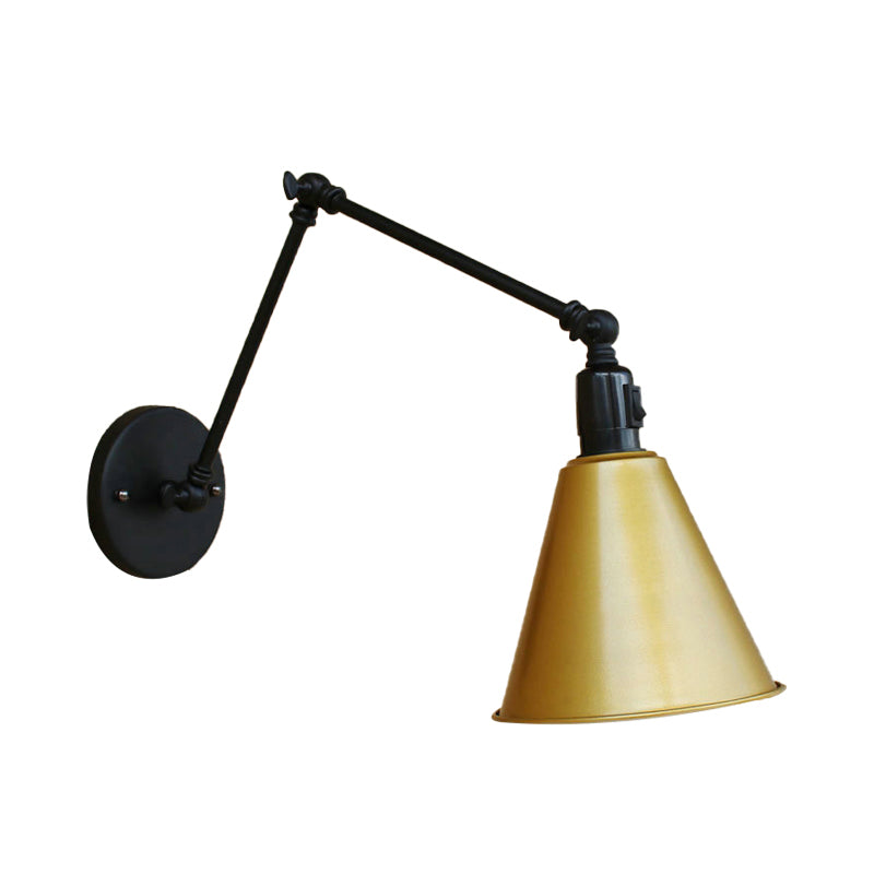 Frendorf | Cone Eettafel Wandlamp Antiek Stijlvol Smeedijzer 1 Hoofd Zwart/Wit Wandmontage Licht