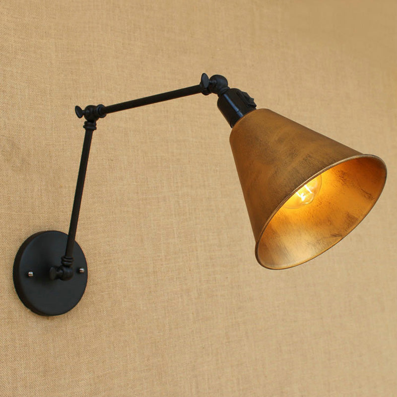 Frendorf | Cone Eettafel Wandlamp Antiek Stijlvol Smeedijzer 1 Hoofd Zwart/Wit Wandmontage Licht