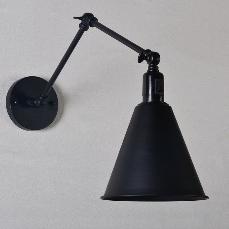 Frendorf | Cone Eettafel Wandlamp Antiek Stijlvol Smeedijzer 1 Hoofd Zwart/Wit Wandmontage Licht