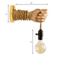 Frendorf | Exposed Bulb Rope Sconce Beleuchtung Industrie Einzelne Glühbirne Esszimmer Wandmontierte Lampe in Schwarz/Beige mit Hand