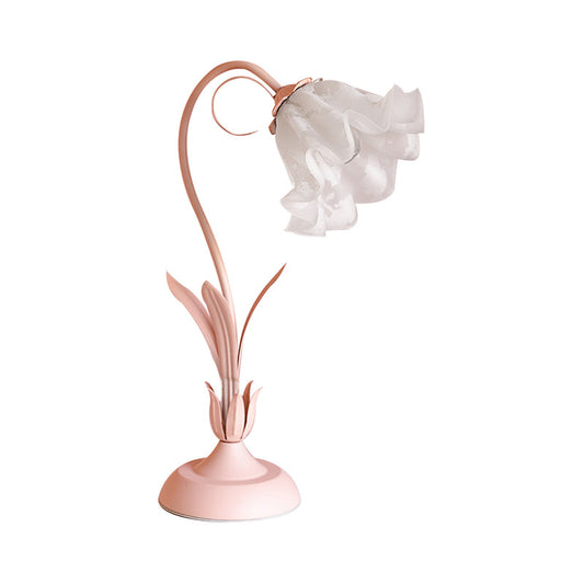Pink Lily Formen Tischlampe Koreanischer Garten Opalglas Einzelzimmer Nachttischlicht