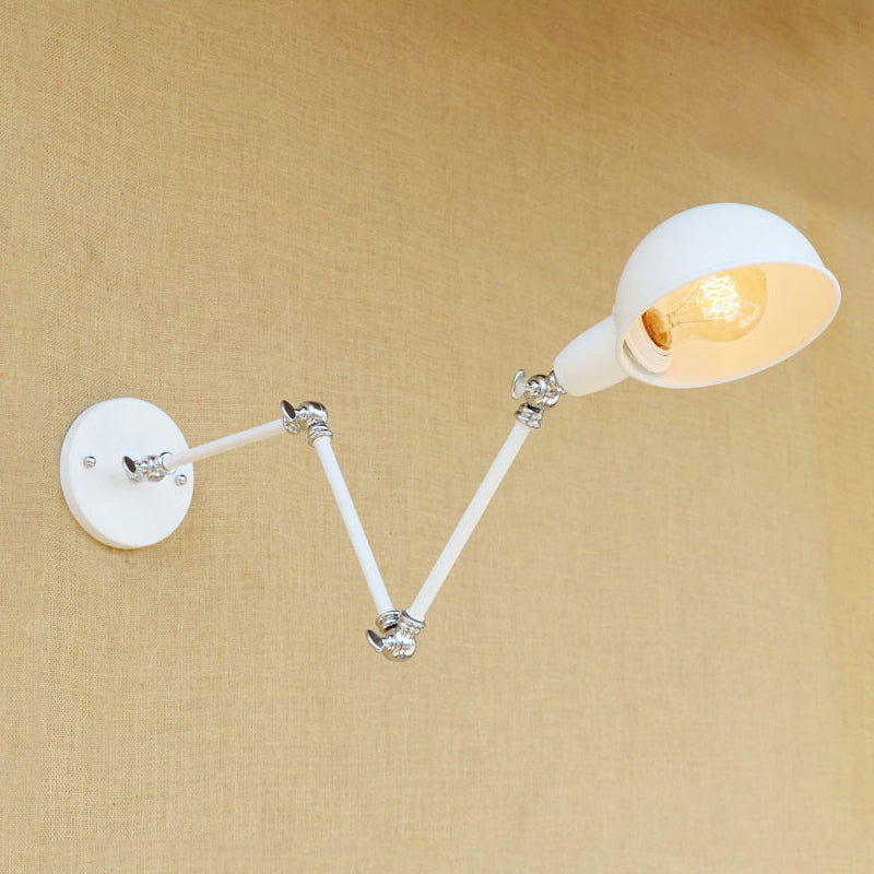 Frendorf | 1 Bulb Wandleuchte Retro-Stil Schwenkarm Metall Mini Wandlampe in Weiß für das Arbeitszimmer