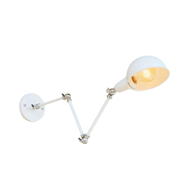 Frendorf | 1 Bulb Wandleuchte Retro-Stil Schwenkarm Metall Mini Wandlampe in Weiß für das Arbeitszimmer