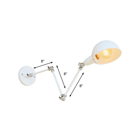Frendorf | 1 Bulb Wandleuchte Retro-Stil Schwenkarm Metall Mini Wandlampe in Weiß für das Arbeitszimmer