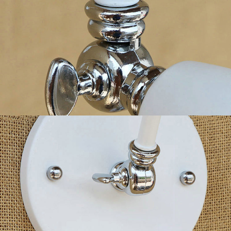 Frendorf | 1 Bulb Wandleuchte Retro-Stil Schwenkarm Metall Mini Wandlampe in Weiß für das Arbeitszimmer