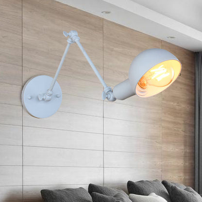 Frendorf | 1 Bulb Wandleuchte Retro-Stil Schwenkarm Metall Mini Wandlampe in Weiß für das Arbeitszimmer