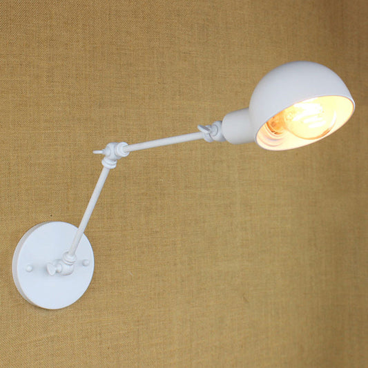 Frendorf | 1 Bulb Wandleuchte Retro-Stil Schwenkarm Metall Mini Wandlampe in Weiß für das Arbeitszimmer