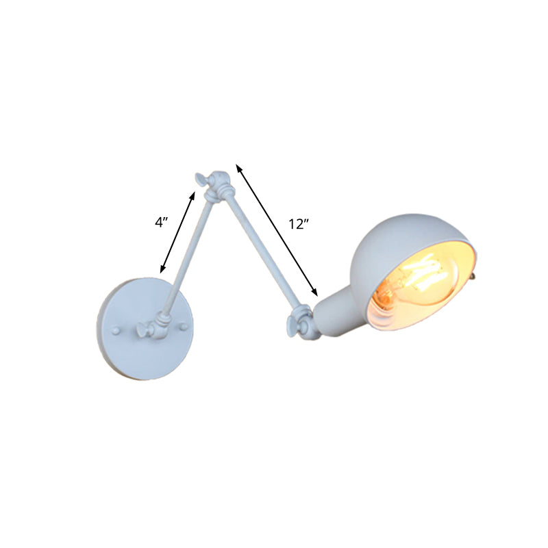 Frendorf | 1 Bulb Wandleuchte Retro-Stil Schwenkarm Metall Mini Wandlampe in Weiß für das Arbeitszimmer