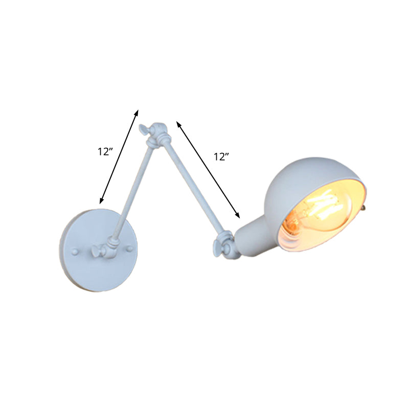 Frendorf | 1 Bulb Wandleuchte Retro-Stil Schwenkarm Metall Mini Wandlampe in Weiß für das Arbeitszimmer