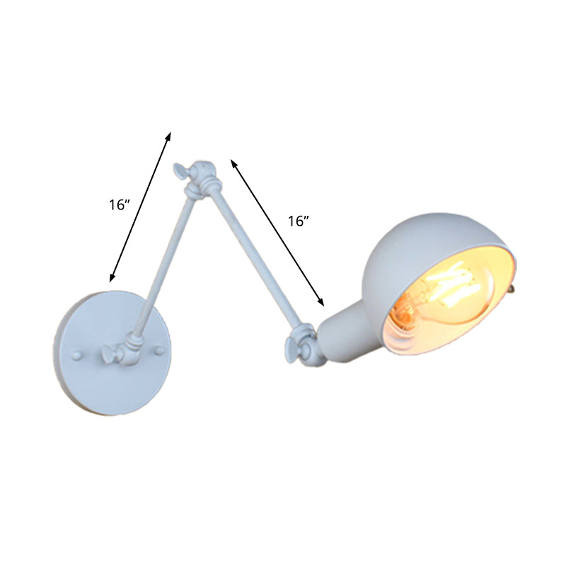 Frendorf | 1 Bulb Wandleuchte Retro-Stil Schwenkarm Metall Mini Wandlampe in Weiß für das Arbeitszimmer