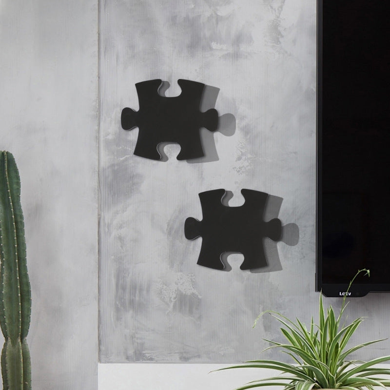 Frendorf | Jigsaw Wandleuchte Moderne Acryl Schwarz/Weiß LED Wandlicht in Warm/Weiß Licht für Wohnzimmer