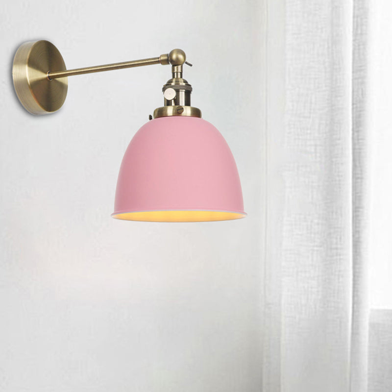 1 Glühbirne Domed Shade Wandleuchte Industriele Schwarz/Grau/Weiß Metall Wandmontierte Lampe für Schlafzimmer