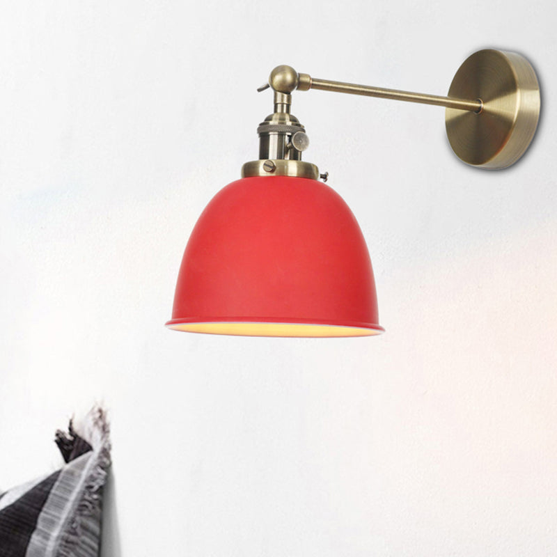 1 Glühbirne Domed Shade Wandleuchte Industriele Schwarz/Grau/Weiß Metall Wandmontierte Lampe für Schlafzimmer
