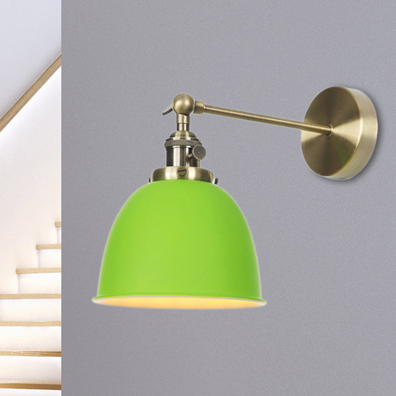 1 Glühbirne Domed Shade Wandleuchte Industriele Schwarz/Grau/Weiß Metall Wandmontierte Lampe für Schlafzimmer
