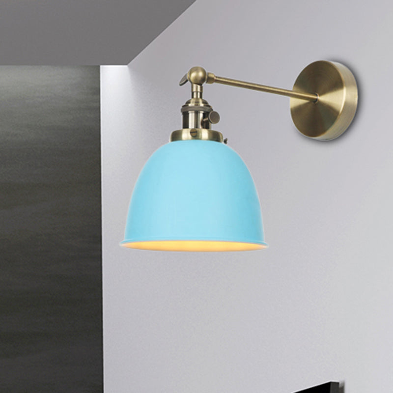 Frendorf | 1 Glühbirne Kuppel Schirm Wandleuchte Industriell Schwarz/Grau/Weiß Metall Wandmontierte Lampe für Schlafzimmer