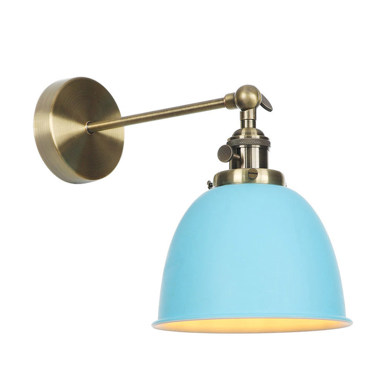 1 Glühbirne Domed Shade Wandleuchte Industriele Schwarz/Grau/Weiß Metall Wandmontierte Lampe für Schlafzimmer