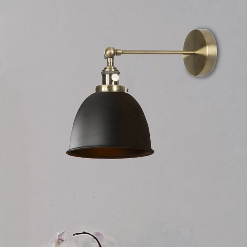1 Glühbirne Domed Shade Wandleuchte Industriele Schwarz/Grau/Weiß Metall Wandmontierte Lampe für Schlafzimmer