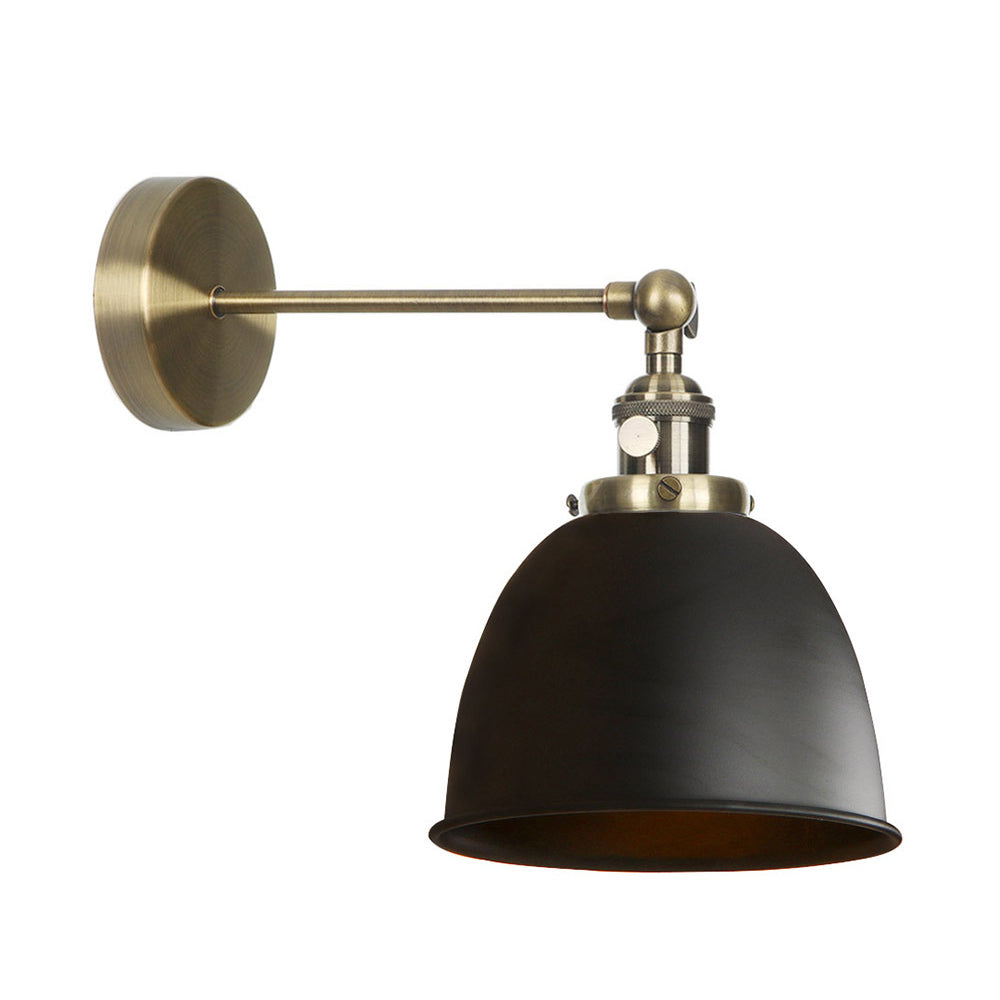 1 Glühbirne Domed Shade Wandleuchte Industriele Schwarz/Grau/Weiß Metall Wandmontierte Lampe für Schlafzimmer