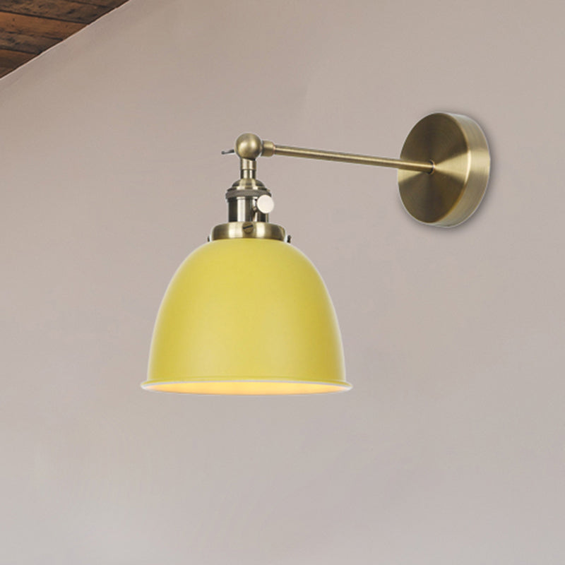 1 Glühbirne Domed Shade Wandleuchte Industriele Schwarz/Grau/Weiß Metall Wandmontierte Lampe für Schlafzimmer