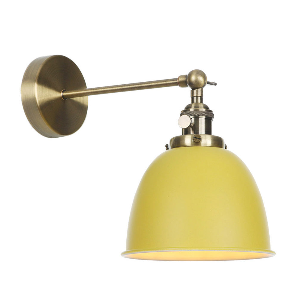Frendorf | 1 Glühbirne Kuppel Schirm Wandleuchte Industriell Schwarz/Grau/Weiß Metall Wandmontierte Lampe für Schlafzimmer