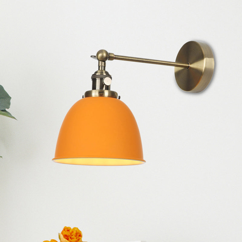 1 Glühbirne Domed Shade Wandleuchte Industriele Schwarz/Grau/Weiß Metall Wandmontierte Lampe für Schlafzimmer