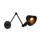 Frendorf | 1 Glühbirne Wandbeleuchtung Vintage Industrie Konische Schattierung Metall Wandlampe in Schwarz/Rost für das Arbeitszimmer