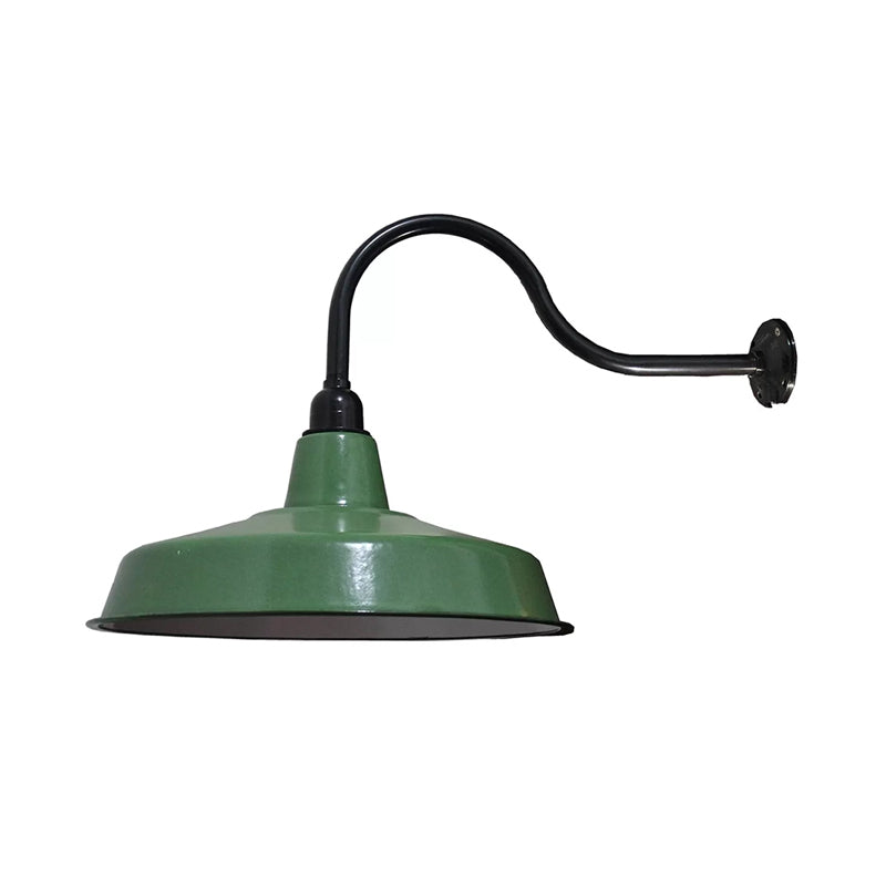 Frendorf | Vintage Style Barn Wall Light Fixture 14"/16" Dia 1 Bulb Metal Sconce Wall Lighting in Green for Restaurant