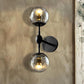 Frendorf | Globe Eetkamer Wandlamp Fixture Industrieel Rookglas 2/3 Licht Zwarte Wandlamp
