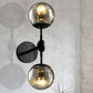Frendorf | Globe Eetkamer Wandlamp Fixture Industrieel Rookglas 2/3 Licht Zwarte Wandlamp