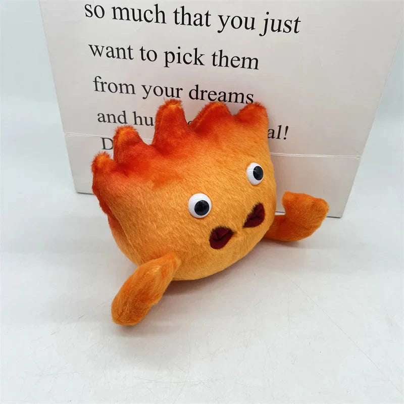 20CM Neue Calcifer Plüschspielzeuge Cartoon gefüllte weiche Puppen Weihnachtsgeschenke Howl’s Moving Castle Calcifer Plüschspielzeug Studio Ghibli