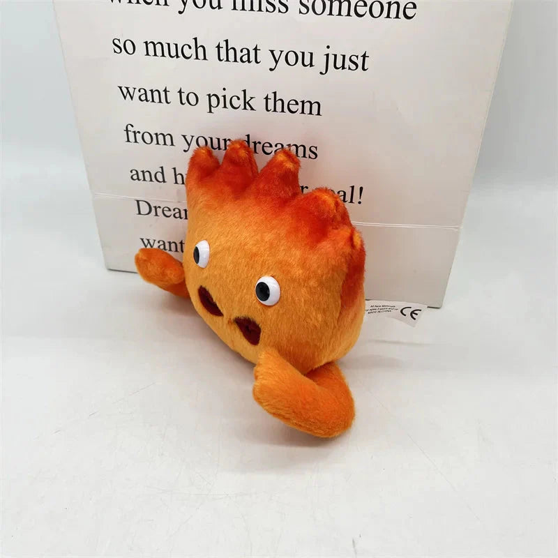 20CM Neue Calcifer Plüschspielzeuge Cartoon gefüllte weiche Puppen Weihnachtsgeschenke Howl’s Moving Castle Calcifer Plüschspielzeug Studio Ghibli