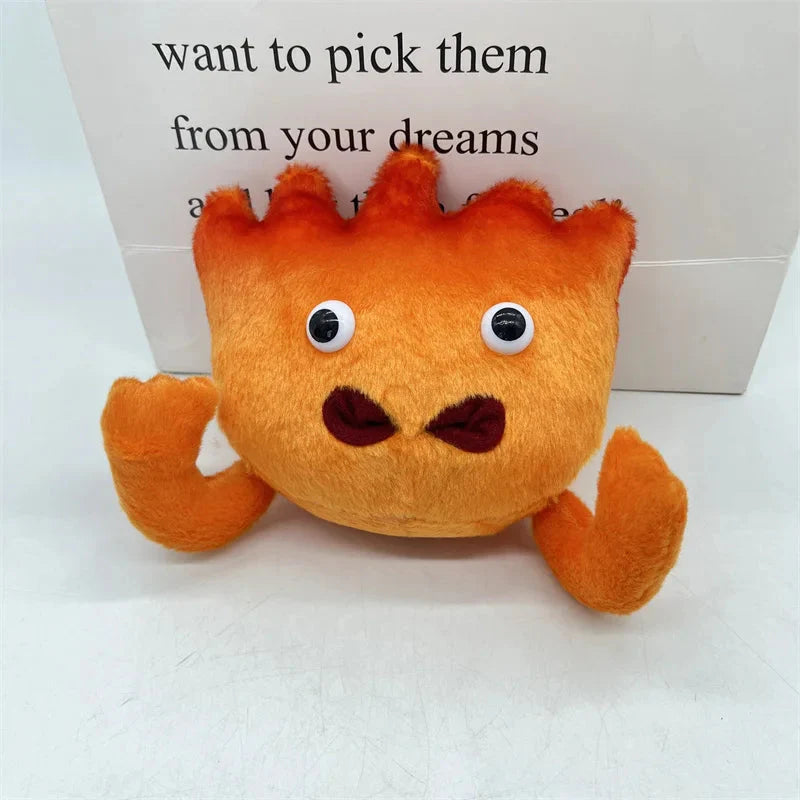 20CM Neue Calcifer Plüschspielzeuge Cartoon gefüllte weiche Puppen Weihnachtsgeschenke Howl’s Moving Castle Calcifer Plüschspielzeug Studio Ghibli