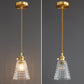 Frendorf | Bellux Glas Pendelleuchte | Modernes Glockenschirmdesign | Messingoptik | 1-flammig | Luxuriöse Beleuchtung