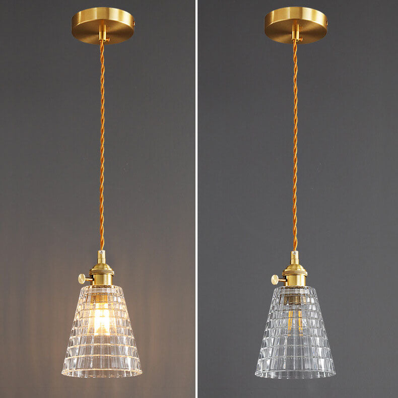 Frendorf | Bellux Glas Pendelleuchte | Modernes Glockenschirmdesign | Messingoptik | 1-flammig | Luxuriöse Beleuchtung