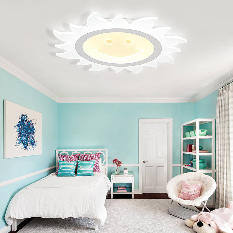 Frendorf | SunnyGlow Smiley LED Deckenleuchte | Cartoon Design | Warm- & Weißlicht | Dimmbar | Kinderzimmer