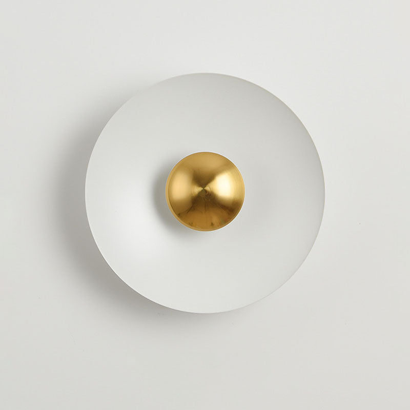 Contemporary Creative Macaron Flying Saucer Hardware LED Wall Sconce Lamp For Bedroom