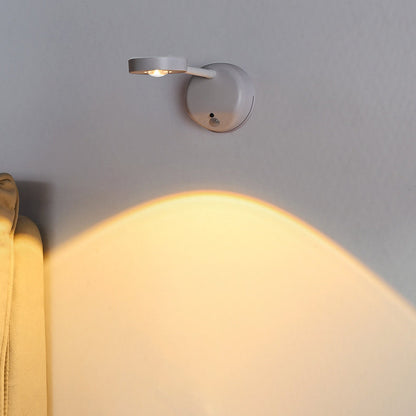 Moderne Einfachheit Wasserdicht ABS Rund LED Wiederaufladbare Bewegungsmelder Wandlampe Für Außenpatio