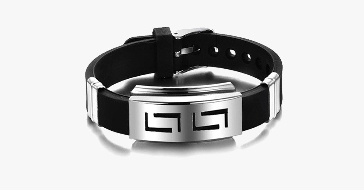 Frendorf | Herren Armband aus Edelstahl und schwarzem Gummi