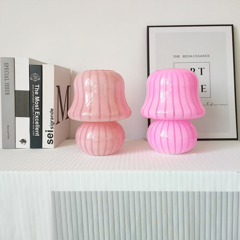 Frendorf | MushLume Glas Tischlampe | Französisches Design | Handgefertigt | Pilzform | Deko & Beleuchtung