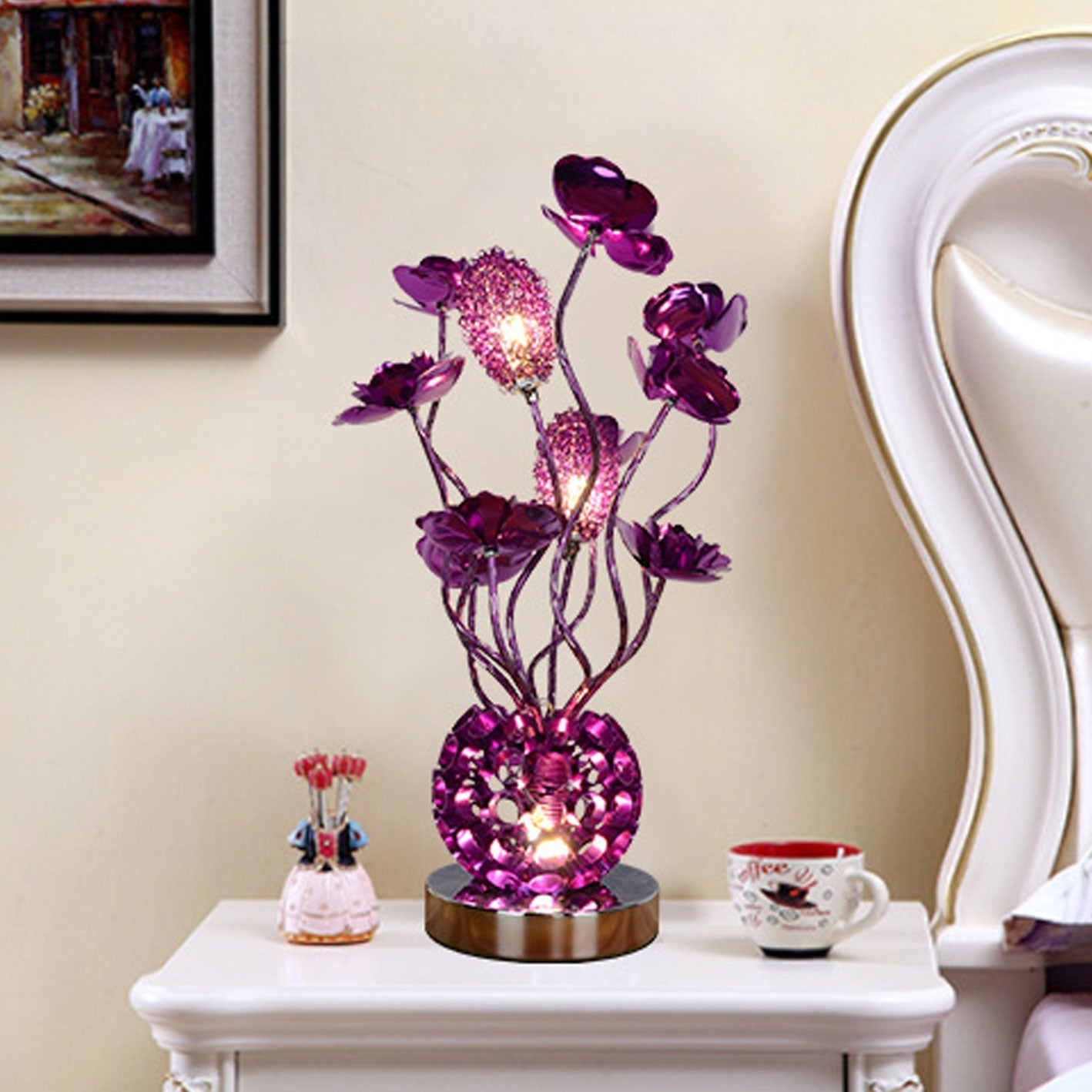 Frendorf | RoséLumina Aluminium LED Tischlampe | Elegantes Design | Stimmungslicht | Leselampe | Deko für Zuhause