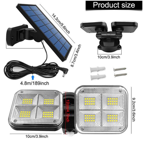 Frendorf | 20W Superhelle Solarlichter 120 LED IP65 Wasserdicht