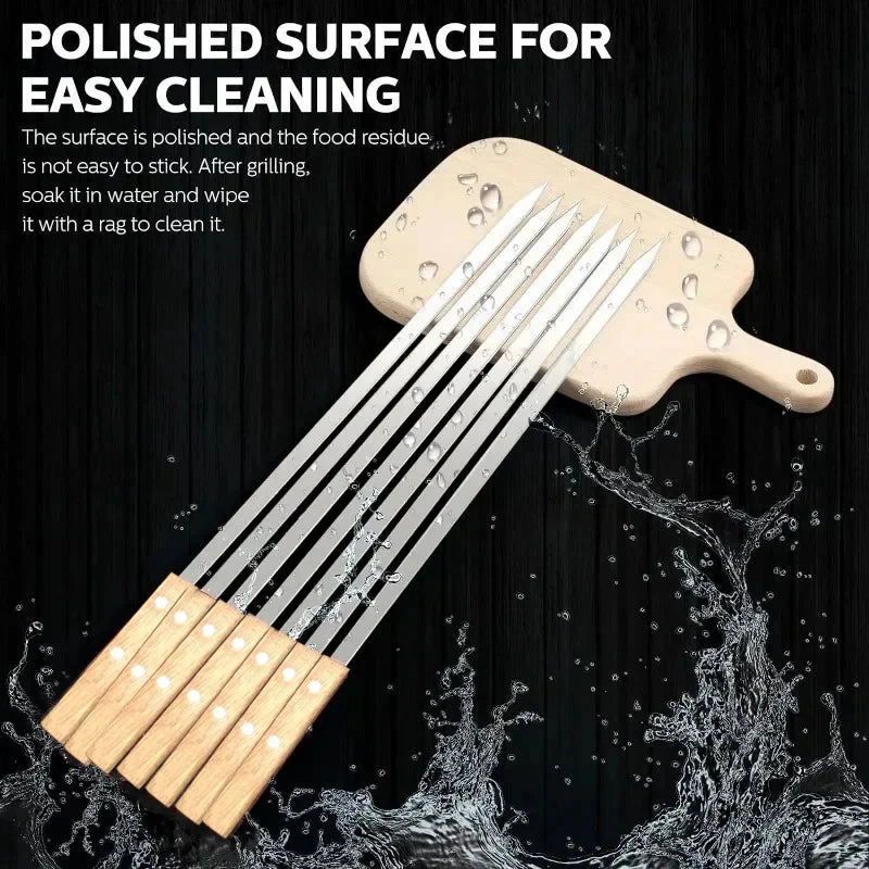 Frendorf | 21 Zoll Lange Flache Edelstahl Professionelle Grill BBQ Spieß