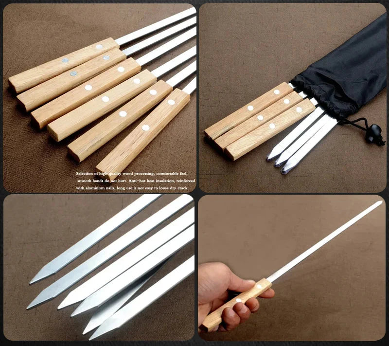 Frendorf | 21 Zoll Lange Flache Edelstahl Professionelle Grill BBQ Spieß