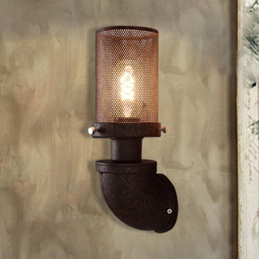 Frendorf | 1 Lichtmetalen Wandlamp Industrieel Rost Caged Cilinder Eetkamer Wandlamp Armatuur