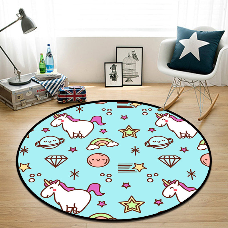 Frendorf | Mooi Multi Kleuren Cartoon Tapijt Synthetisch Scandinavisch Tapijt Antislip Machinewasbaar Vlekbestendig Vloerkleed voor Kinderkamer