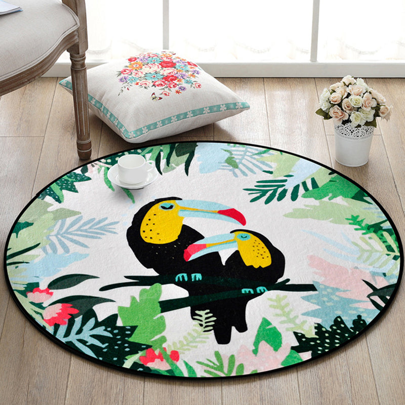 Frendorf | Mooie Kinderen Vloerkleed Multi Kleur Dieren en Botanische Patroon Vloerkleed Huisdiervriendelijk Wasbaar Antislip Vloerkleed voor Speelkamer