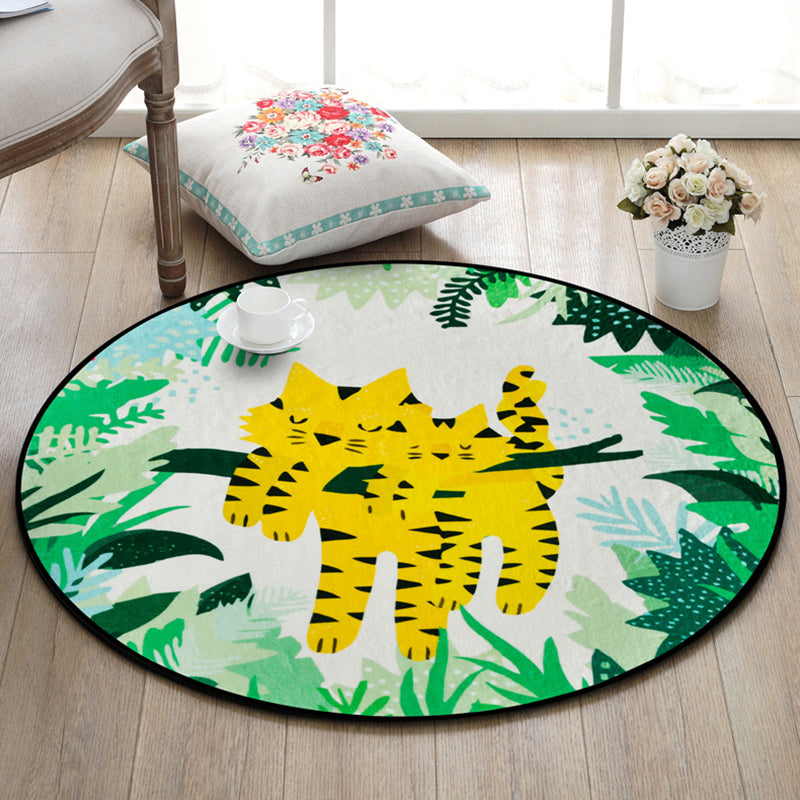 Frendorf | Mooie Kinderen Vloerkleed Multi Kleur Dieren en Botanische Patroon Vloerkleed Huisdiervriendelijk Wasbaar Antislip Vloerkleed voor Speelkamer