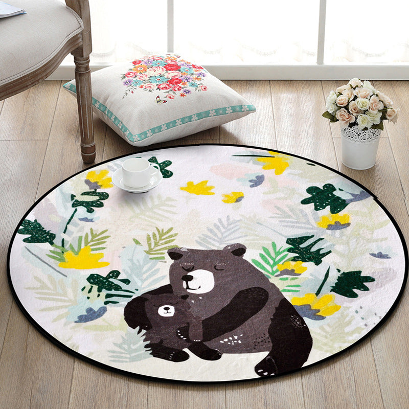 Frendorf | Mooie Kinderen Vloerkleed Multi Kleur Dieren en Botanische Patroon Vloerkleed Huisdiervriendelijk Wasbaar Antislip Vloerkleed voor Speelkamer